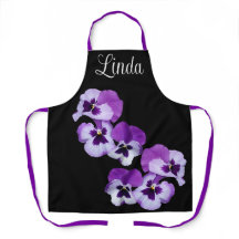 Anpassade namn Linda söt lila Pansy blommigt