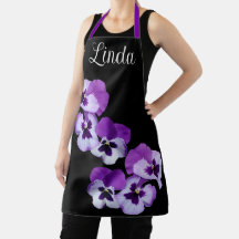 Anpassade namn Linda söt lila Pansy blommigt