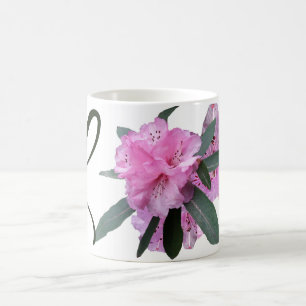 Anpassade namn Lizzie söt rosa L monogram Kaffemugg