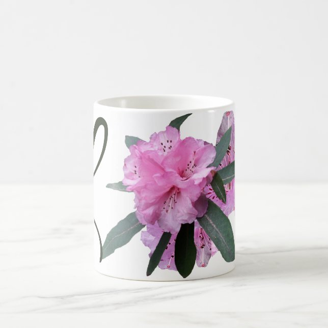 Anpassade namn Lizzie söt rosa L monogram Kaffemugg (Center)