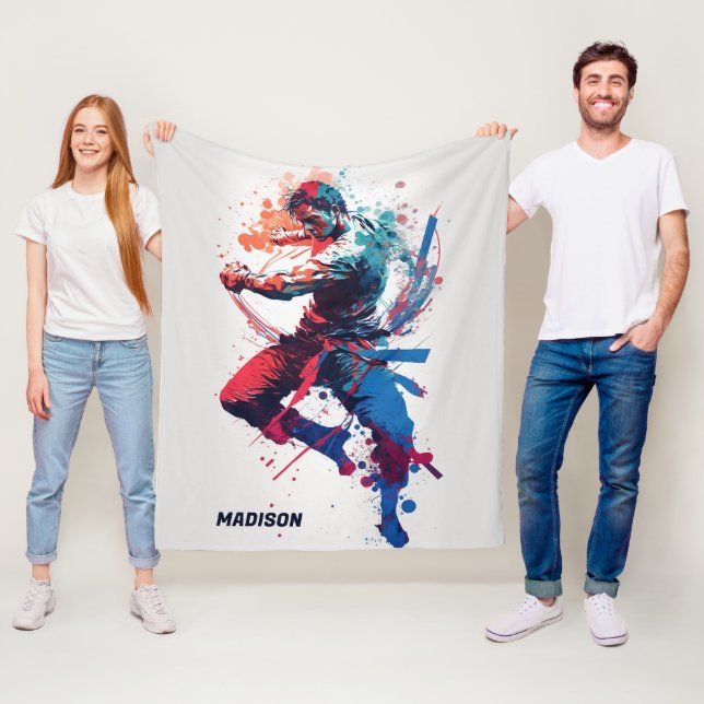 Anpassade namn Martial Arts Fleecefilt (På plats)