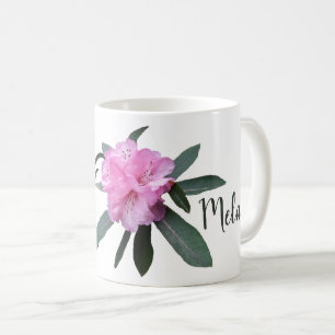 Anpassade namn Melanie söt rosa blommigt söt Kaffemugg