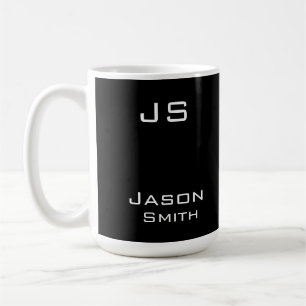 Anpassade namn, minimalistiska initialer kaffemugg