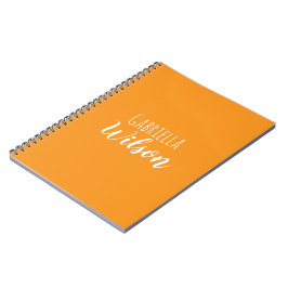 Anpassade namn modern orange minimalistisk anteckningsbok