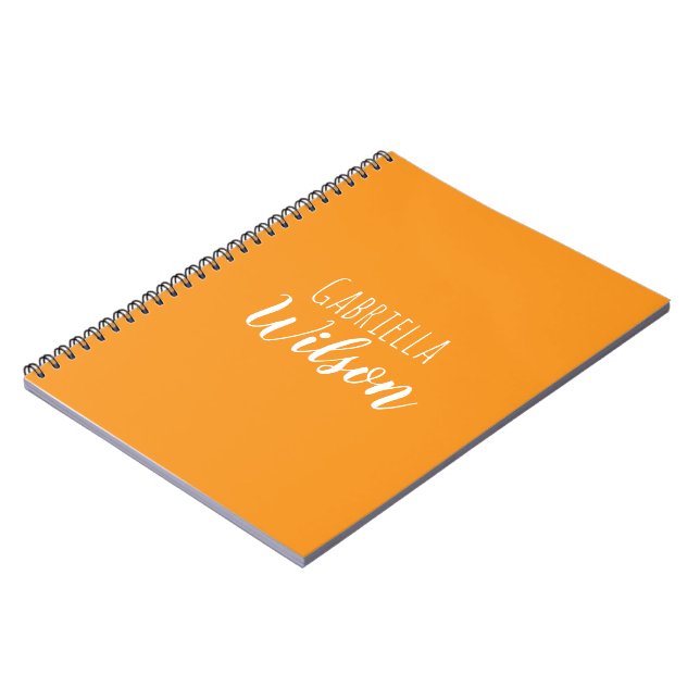 Anpassade namn modern orange minimalistisk anteckningsbok (Vänstra Sidan)