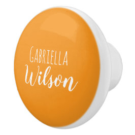 Anpassade namn modern orange minimalistisk knopp