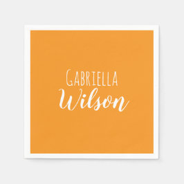 Anpassade namn modern orange minimalistisk pappersservett