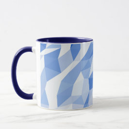 Anpassade Namn Monogram Blue Geometrical Mugg