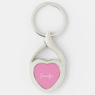 Anpassade namn, namn twisted heart silverfärgad nyckelring