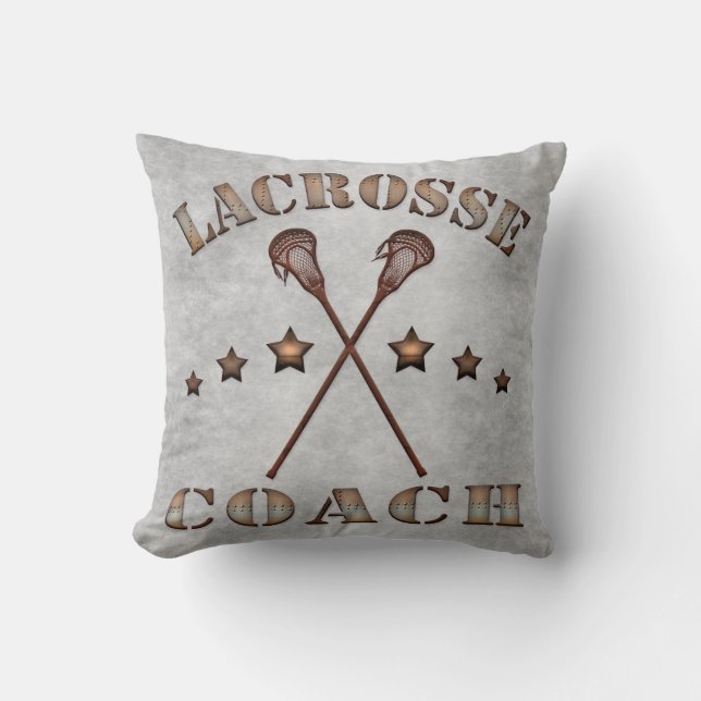 Anpassade Namn & Number Lacrosse Coach Pillow Kudde (Framsida)