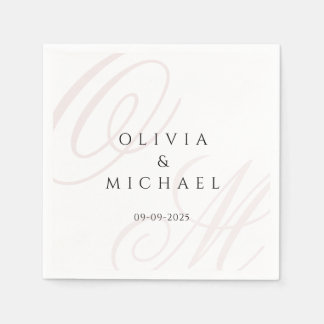 Anpassade namn och datum för tidsoberoende Bröllop Pappersservett