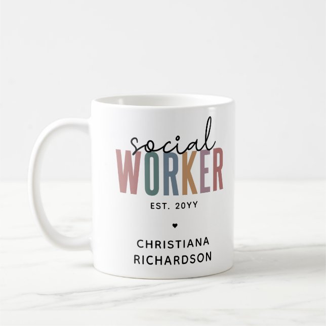Anpassade namn på studenten-gåvor från arbetaren i kaffemugg (Vänster)