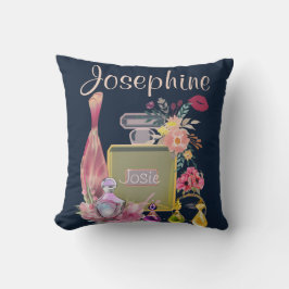 Anpassade namn Parfym flaskor mönster omvänt Kudde