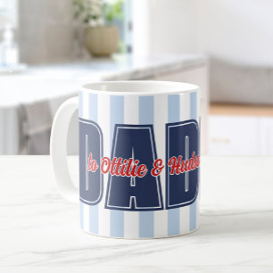 Anpassade Namn Preppy Ränder Pappa Till Kaffemugg