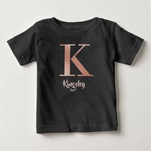 Anpassade, namn ro guld, brev K T Shirt