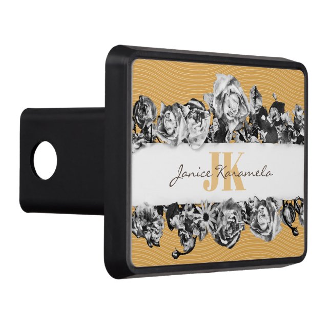 Anpassade Namn Ro Guld Chic Monogram lyx Dragkroksskydd (Höger)