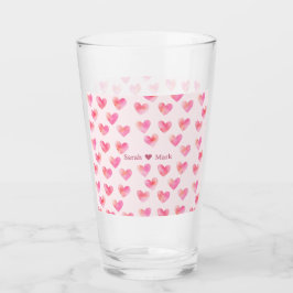 Anpassade Namn Romantiskt Rosa Kärleksdesign - Glaskopp