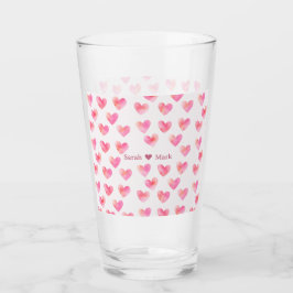 Anpassade Namn Romantiskt Rosa Kärleksdesign - Glaskopp