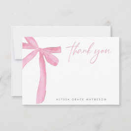 Anpassade Namn Rosa Bow bröllop Möhippa Tack Kort