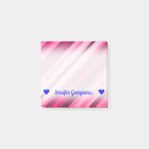 Anpassade Namn Rosa/Magenta Rand Mönster Post-it Block