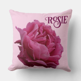 Anpassade namn Rosie blommigt rosa ros gigly Kudde