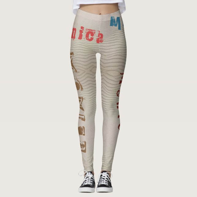 Anpassade namn - Sand Leggings (Framsida)