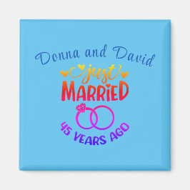 Anpassade namn Sapphire för 45:e Bröllop-årsdagen Magnet