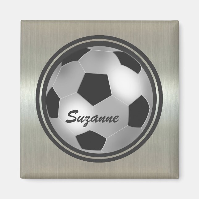 Anpassade Namn silver - fotbojor i Magnet (Framsidan)