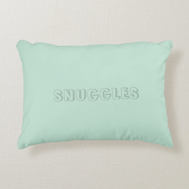 Anpassade namn "Snuggles"-grönten för sjöskummint Prydnadskudde (Framsidan)