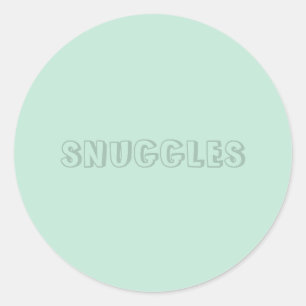 Anpassade namn "Snuggles"-grönten för sjöskummint Runt Klistermärke