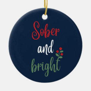 Anpassade Namn Sober jul Keepsaké Gift Julgransprydnad Keramik
