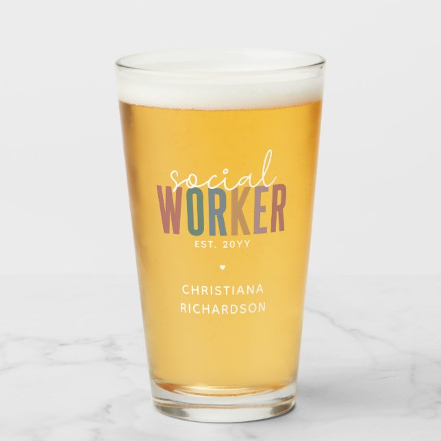 Anpassade Namn Socialarbetare Examen Gåvor Glaskopp (Framsida fylld)