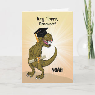 Anpassade Namn Studenten T-Rex Dinosaur Kort