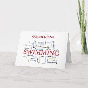Anpassade Namn Swimming Coach Tack i Ord Kort