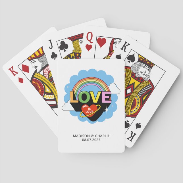Anpassade namn/text "Kärlek är Kärlek" Casinokort (Baksidan)