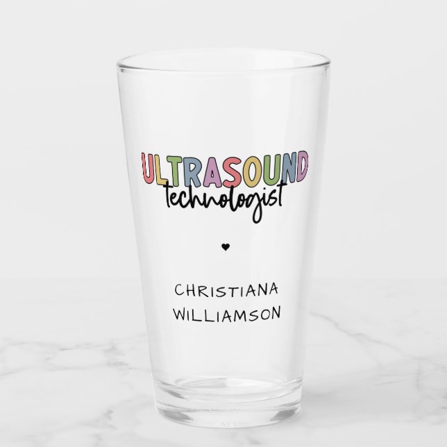 Anpassade Namn Ultraljudstekniker Gåvor Glaskopp (Framsida)