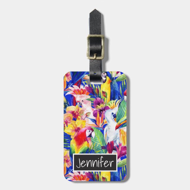 Anpassade namn vattenfärgsstycken bagagebricka (Vertikal Framsida)