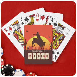 Anpassade NAMN Western Cowboy Bull Rider Rodeo Casinokort