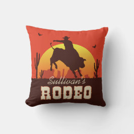 Anpassade NAMN Western Cowboy Bull Rider Rodeo Kudde
