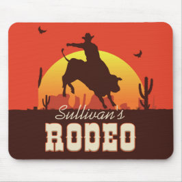 Anpassade NAMN Western Cowboy Bull Rider Rodeo Musmatta