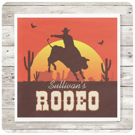 Anpassade NAMN Western Cowboy Bull Rider Rodeo Pappersservett