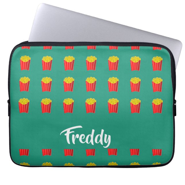 Anpassade namnfrys på teal laptop fodral (Framsidan)