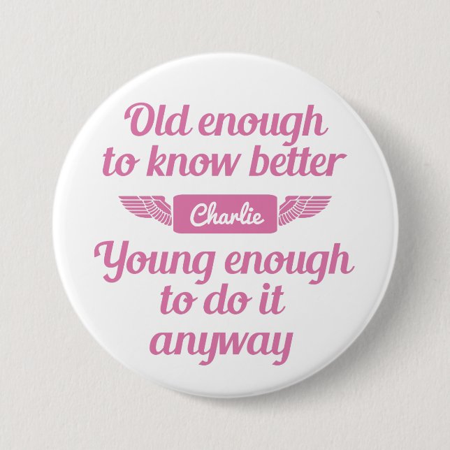 Anpassade namnknappar för "Gammal & ung" Knapp (Framsida)