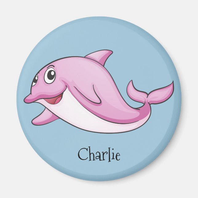 Anpassade namnmagneter för Cute Dolphin Magnet (Framsidan)