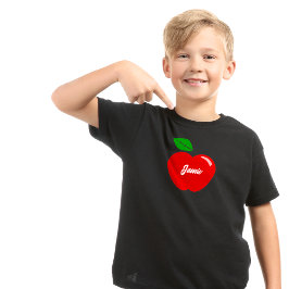 Anpassade namnsökningar för röda äpple t shirt