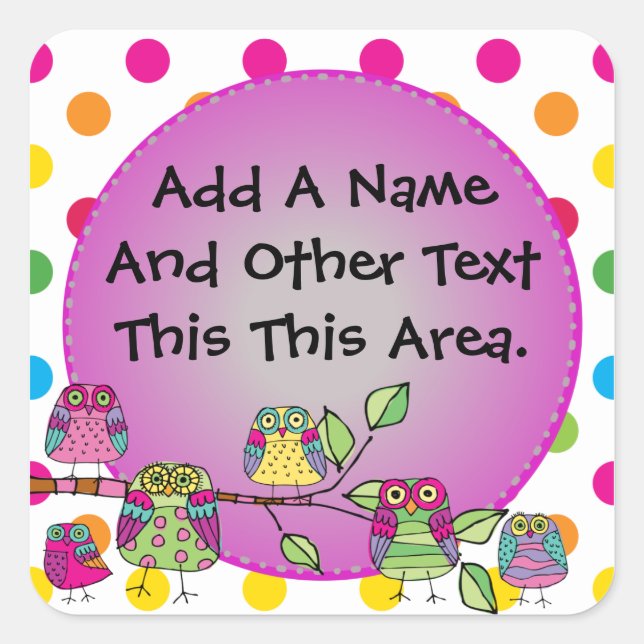 Anpassade Nature Uggla-stickers Fyrkantigt Klistermärke (Framsida)