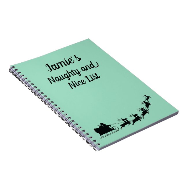 Anpassade Naughty and Nice List Anteckningsbok (Högra Sidan)