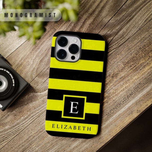 Anpassade Neon Gult Black Färg Rand (BLACK YELLOW PHONE CASE
)