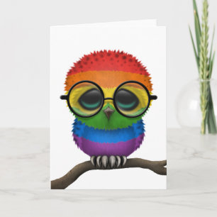 Anpassade Nerdy Rainbow Gay pride Baby Uggla Chic Kort