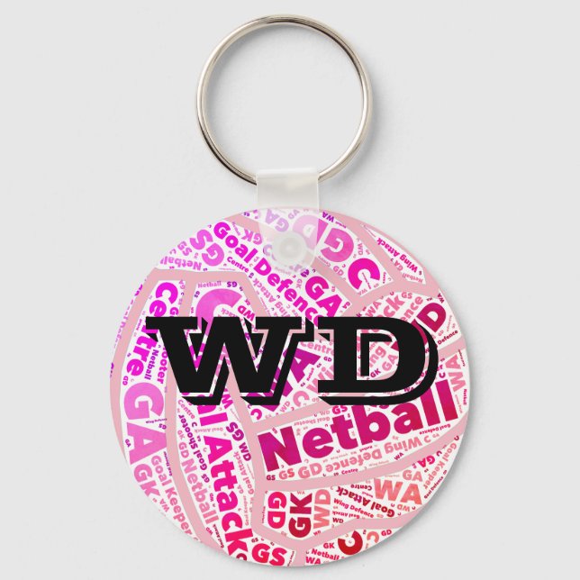 Anpassade Netball Player-position Boll Design Nyckelring (Framsida)